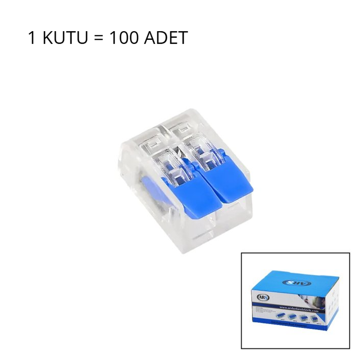 100 ADET 2 Lİ 2X2.5 KABLO GEÇMELİ MANDALLI BUAT KLEMENSİ (5460)