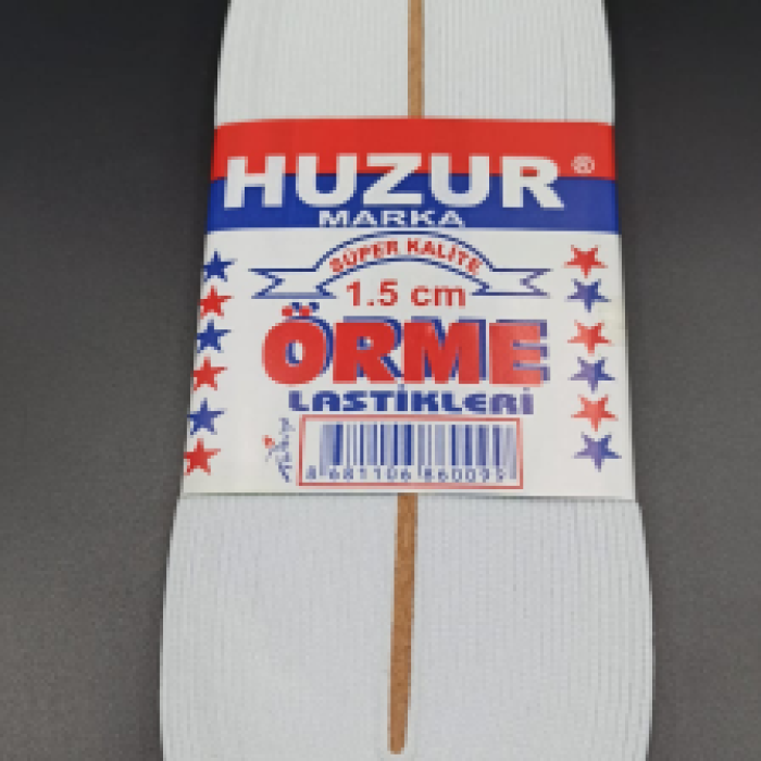 BEYAZ - 1.5CM PAÇA LASTİK YASSI GNİŞ 10MT. (5460)