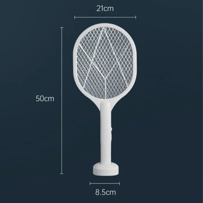 Şarjlı Sinek Öldürücü Masaüstü Standlı,Mor Işık Sinek Kovucu Raket 5w (5460)