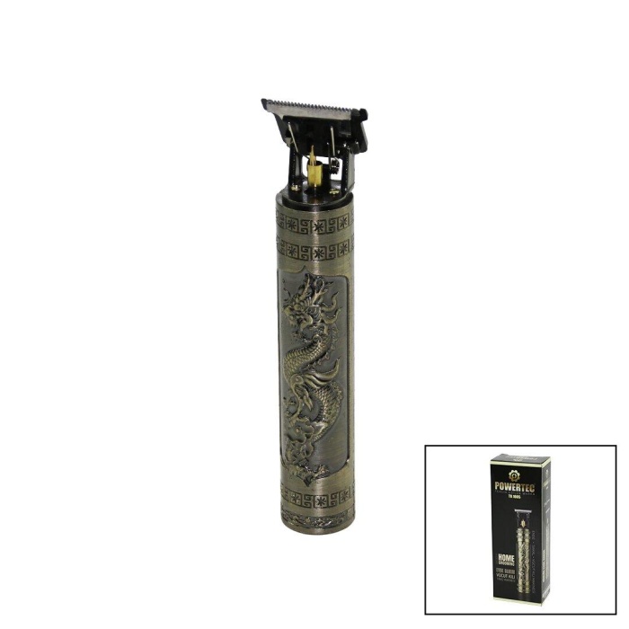 POWERTEC TR-1005 MAT GÜNLÜK EVDE BAKIM VÜCUT KILI ENSE - SAKAL TRAŞ MAKİNESİ USB ŞARJLI BASKILI GÖVDET BIÇAK (5460)