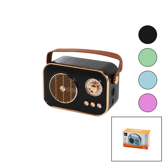 M4 PORTABLE WİRELESS HOPARLÖR - SPEAKER IŞIKLI USB ŞARJLI RENKLİ KASA - BRONZ ÇERÇEVEUSB - DC 5V - TF (5460)