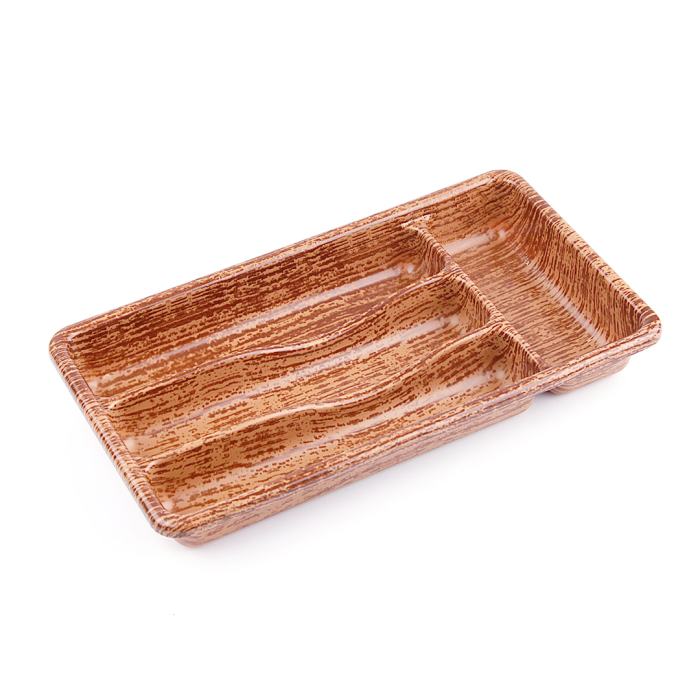 AHŞAP RENK - 4 BÖLMELİ ÇEKMECE İÇİ KAŞIKLIK 36X20CM (5460)