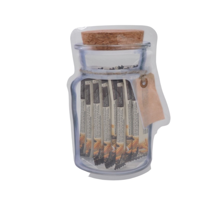 Kavanoz Görünümlü Kilitli Poşet Çıtçıtlı ve Pratik Torba 4 Adet (5460)