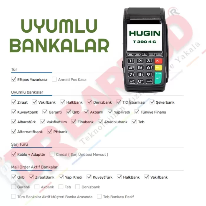 Hugin Tiger 4G T300 Yeni Nesil Yazarkasa Pos  + Şarj Üniteri