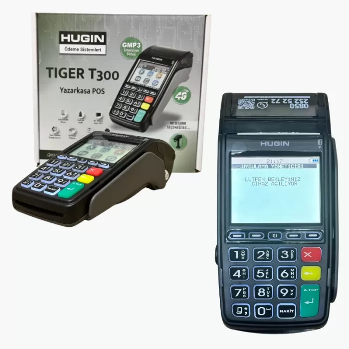 Hugin Tiger 4G T300 Yeni Nesil Yazarkasa Pos  + Şarj Üniteri
