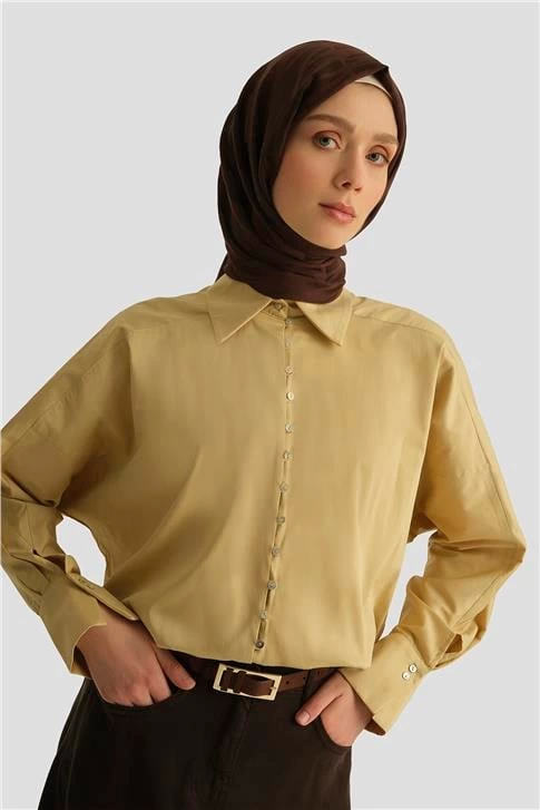 Armine Gömlek 25YD3733 Limon Sarı