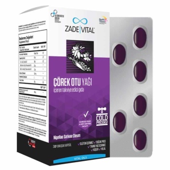 Zade Vital Çörek Otu Yağı 900 mg 30 Yumuşak Kapsül