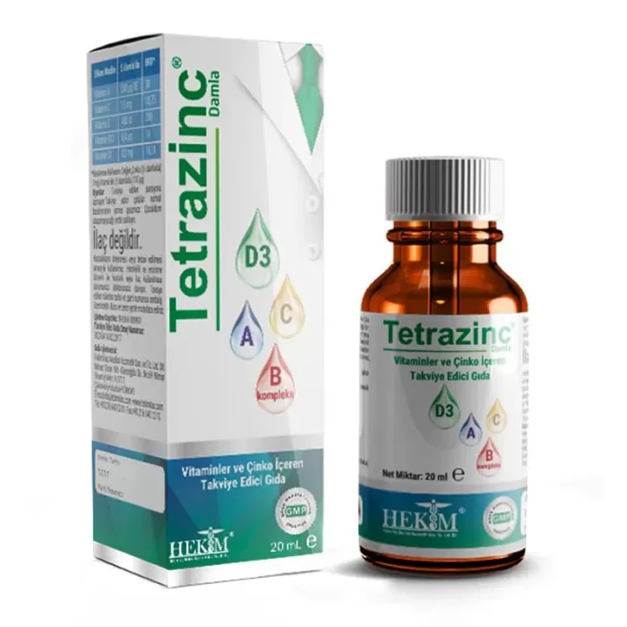 Tetrazinc Vitamin D3 A C B Kompleks Çinko Damla 20 ml