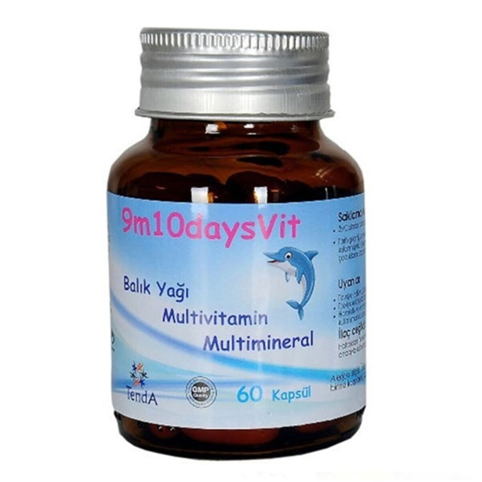 9M 10 Days Vit Balık Yağı Multivitamin & Multimineral İçeren Takviye Edici Gıda 30 Kapsül