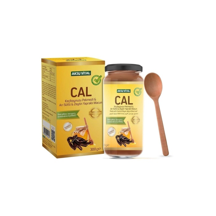 Aksu Vital CAL Keçiboynuzu Pekmezli Arı Sütlü Zeytin Yapraklı Macun 300 gr