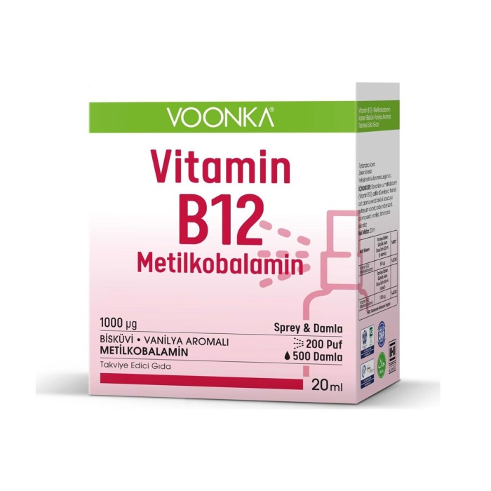Voonka B12 Metilkobalamin Sprey & Damla 20 ml