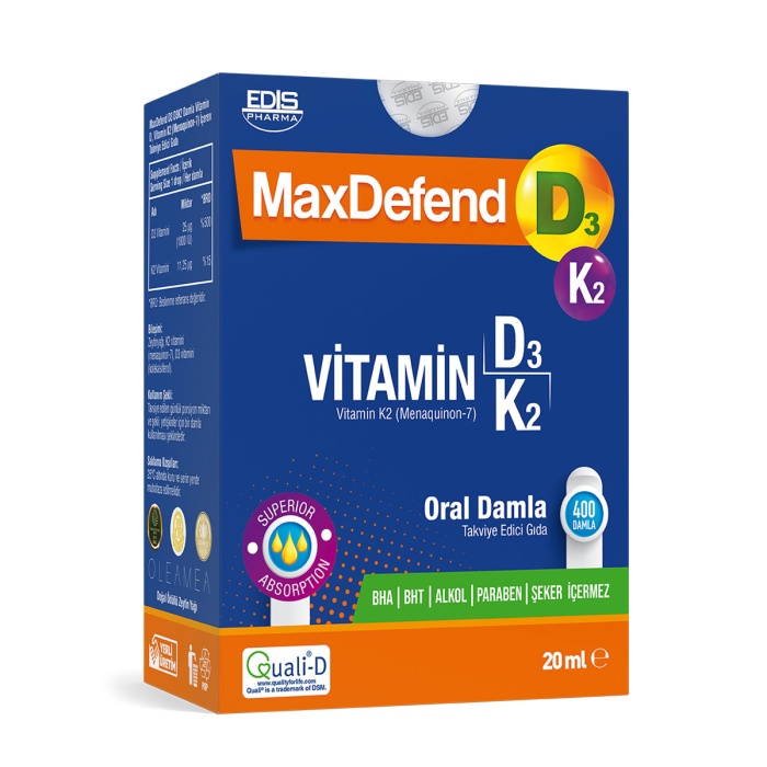 Maxdefend D3 K2 Oral Damla 20 ml