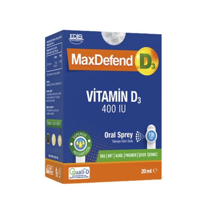 Maxdefend D3 400 IU Oral Sprey 20 ml