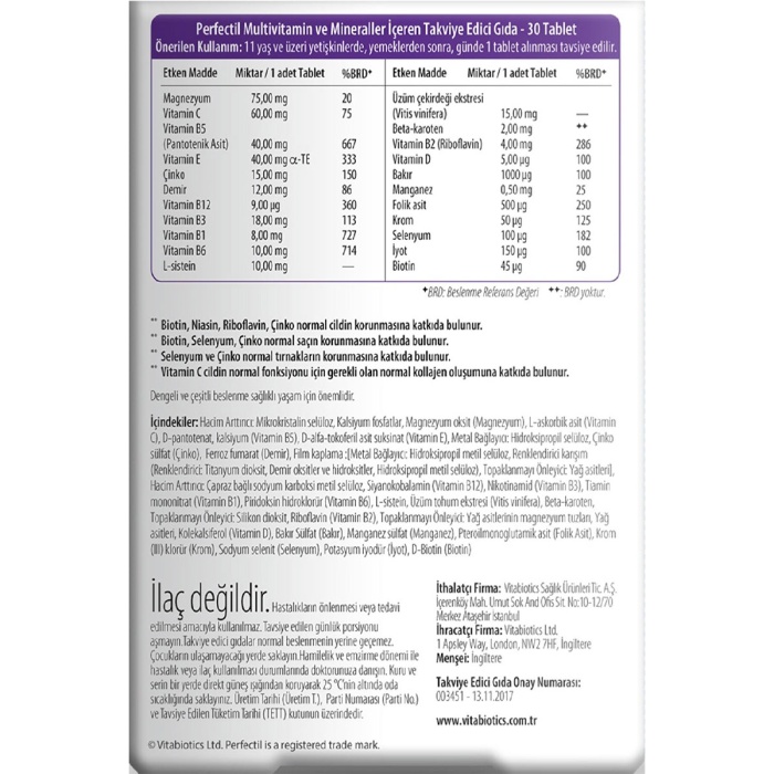 Perfectil Skin Hair Nails 30 Tablet