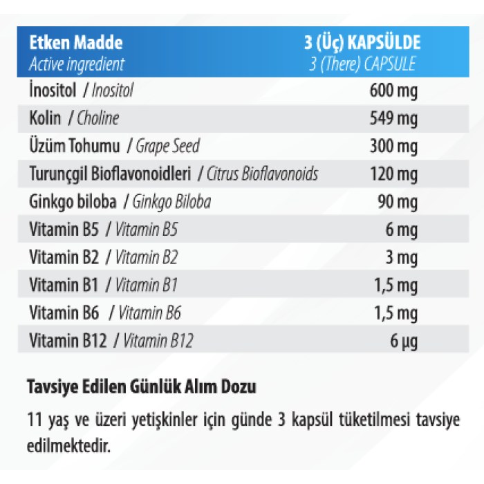 Polvest Kolin İnositol 30 Kapsül
