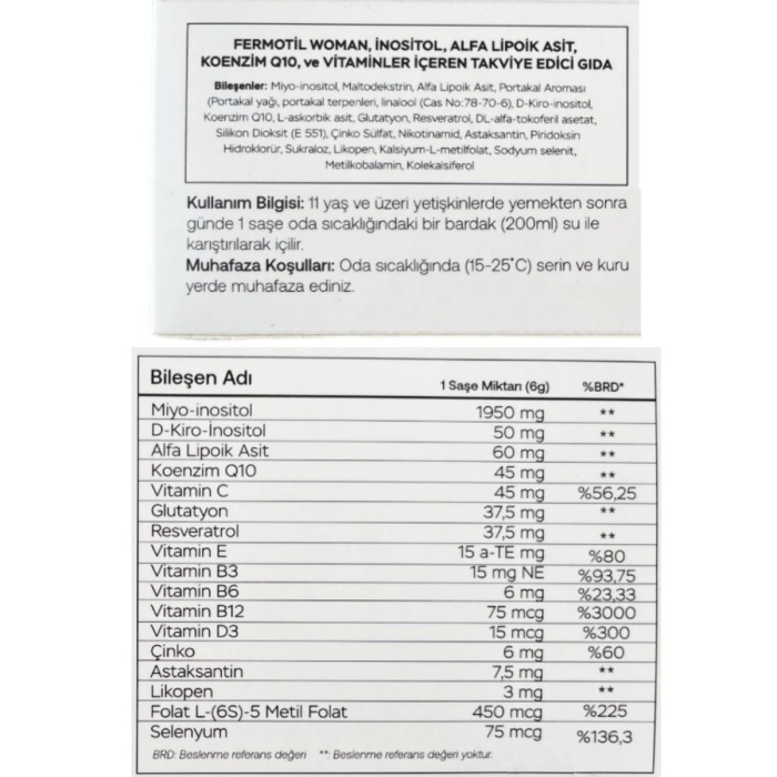 Fermotil Woman 30 Saşe