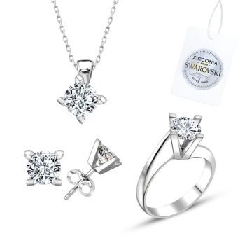 Swarovski Zirconia Taşlı Tektaş Set