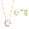Zirkon Taşlı Ay Yıldız Set