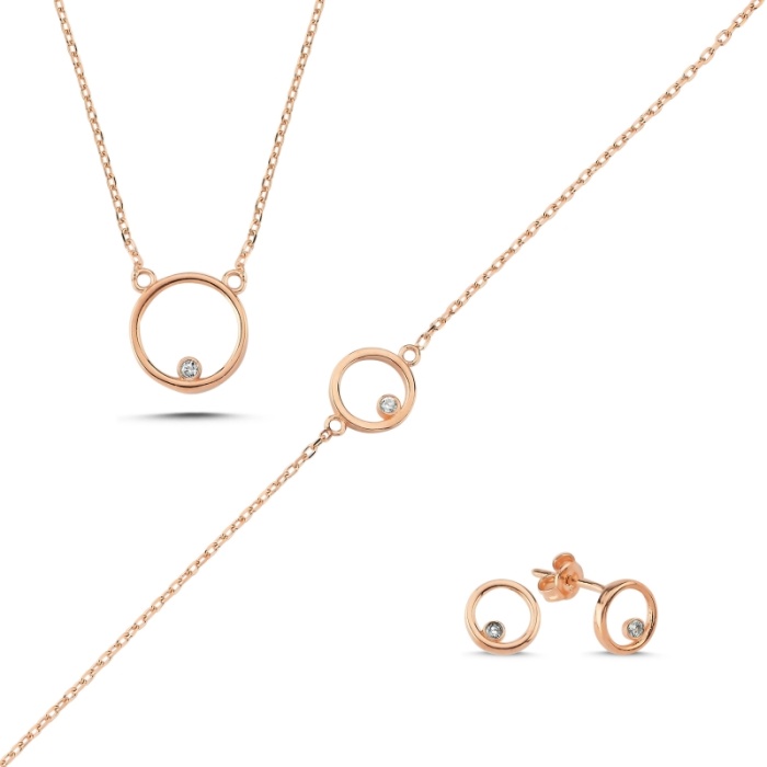 Çember Zirkon Taşlı Set