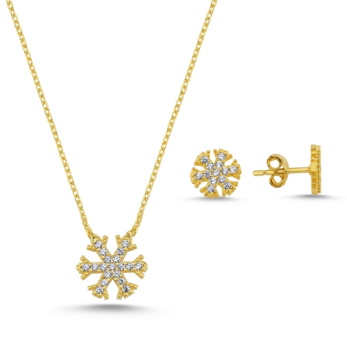 Kar Tanesi Zirkon Taşlı Set