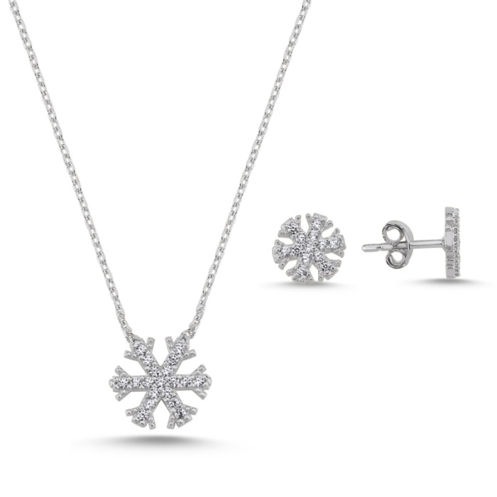 Kar Tanesi Zirkon Taşlı Set