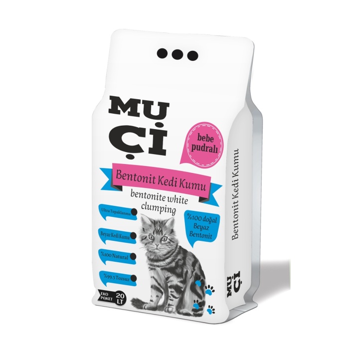 Kedi Kumu Bentonit Bebe Pudralı 20 Lt