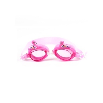 BERMUDA Karikatür Su Geçirmez Anti-Sis Yüksek Çözünürlüklü Çocuk Yüzme Gözlükleri Pembe Kuğu