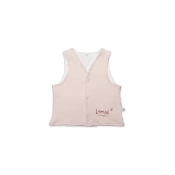 Bistyle Grow İn Love Çift Taraflı Bebe Yelek 18102 Pembe Ekru