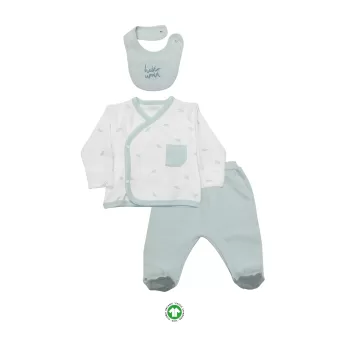 Bistyle 3lü Zıbın Takım Hello World 13105 Mint