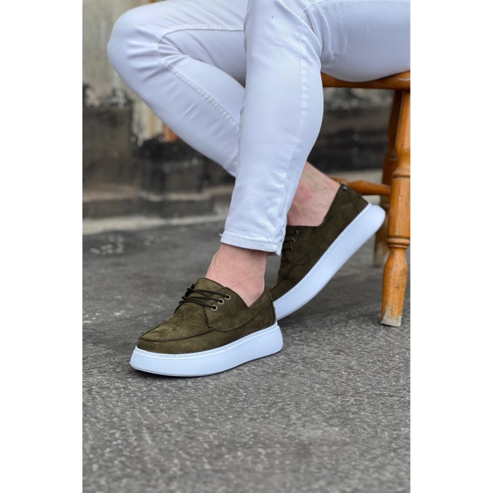 Wagoon WG508 Haki Süet Ortopedik Taban Erkek Casual Ayakkabı