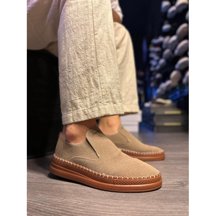 Knack Bağcıksız Mevsimlik Süet Ayakkabı 019 Camel (Süet)