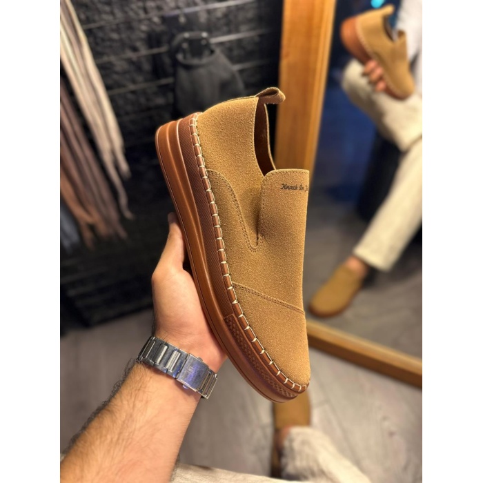Knack Bağcıksız Mevsimlik Süet Ayakkabı 019 Taba