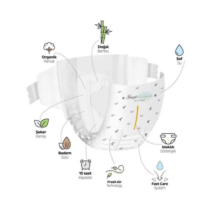 Sleepy Bio Natural Bebek Bezi Gross Paket 7 Beden 20-30 Kg 100 Adet