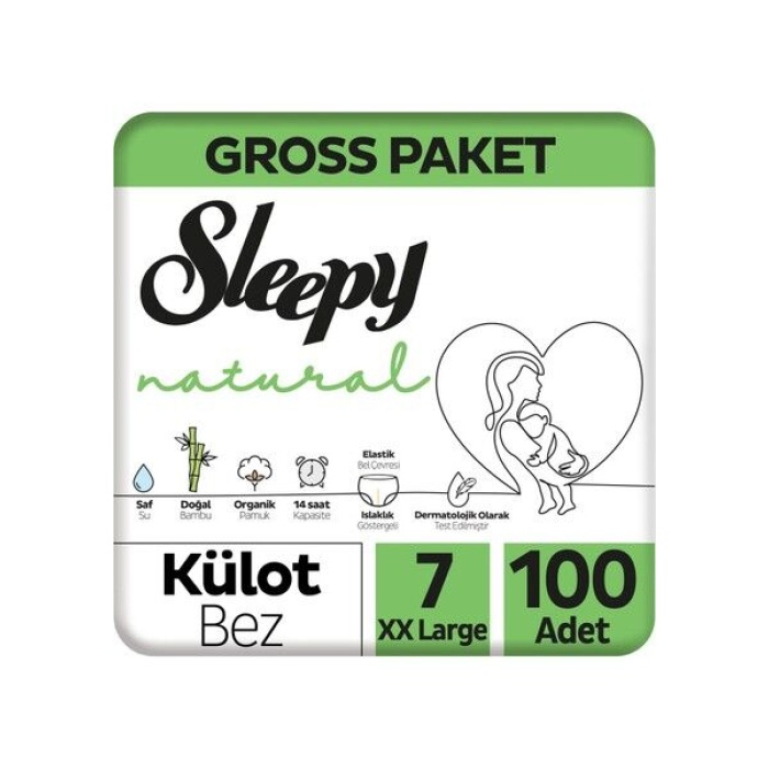 Sleepy Natural Külot Bez Gross Paket 7 Beden 100 Adet