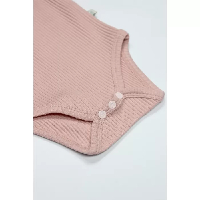 Bistyle Flying Bloom White Yarım Kol 2li Body 17118 Ekru Gül Kurusu