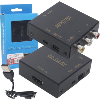 HDMI TO RCA AV ÇEVİRİCİ ADAPTÖR METAL KASA (4767)