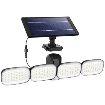 6 VOLT -3 WATT SOLAR PANELLİ 4 BAŞLI HAREKET SENSÖRLÜ 200 SMD LEDLİ LAMBA (4767)