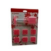 KARE  KURABİYE KALIP SETİ  YAYLI BASKI APARATI - 6PCS KALIP  RENKLİ PLS (4767)