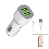 İPHONE - KABLOLU  OTO - ARAÇ ÇAKMAKLIK ŞARJ BAŞLIK SET  3.1A - 155W - 1MT KABLO  HY-X44 (4767)