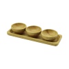 3PCS - SUNUM TEPSİLİ   MİNİ - ÇAP: 6CM  AHŞAP BAMBU LOKUMLUK - ÇEREZLİK KASE (4767)