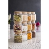 12Li Bambu Kapaklı Cam Kavanoz & Baharat Takımı & Baharatlık Seti 500 ML ( Vakum Kapak )