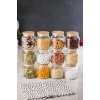 12Li Bambu Kapaklı Cam Kavanoz & Baharat Takımı & Baharatlık Seti 500 ML ( Vakum Kapak )