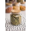12Li Bambu Kapaklı Cam Kavanoz & Baharat Takımı & Baharatlık Seti 500 ML ( Vakum Kapak )