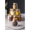 12li Bambu Kapaklı Cam Kavanoz & Baharat Takımı & Baharatlık Seti 250 ML (Vakum Kapak)