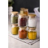 6lı Bambu Kapaklı Cam Kavanoz & Baharat Takımı & Baharatlık Seti 200 ML (Vakum Kapak)