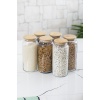 18li Bambu Kapaklı Cam Kavanoz & Erzak Saklama Kabı Seti 3* 1.3 Lt + 0.80 Lt + 0.50 Lt(Vakum Kapak)