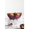 Akrilik Barok Mürdüm Büyük Oval Meyve & Salata Kasesi & Karıştırma Kabı / 3,3 Lt  (CAM DEĞİLDİR)