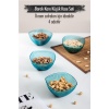 Akrilik Barok Aquamarin Kare 4lü Küçük Kase Seti & Çerezlik & Sunumluk & İkramlık (Cam Değildir) 6038DP4