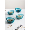 Akrilik Barok Aquamarin Oval 4lü Küçük Kase Seti & Çerezlik & Sunumluk & İkramlık (Cam Değildir)