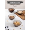 Akrilik Barok Füme Kare 4lü Küçük Kase Seti & Çerezlik & Sunumluk & İkramlık (Cam Değildir) 6766DP4